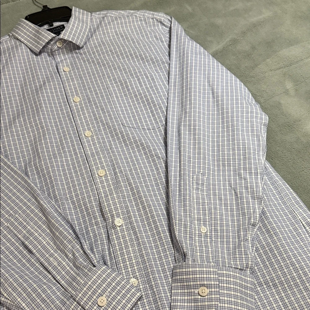 J. Crew Blue and White Plaid Shirt